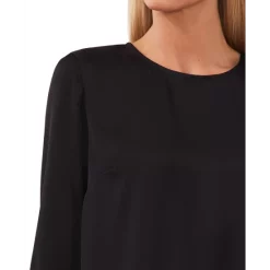 Cheapest 👍 CeCe 👩 Women's Ruffled-Cuff Long-Sleeve Round-Neck Blouse Brisk Blue 🤩