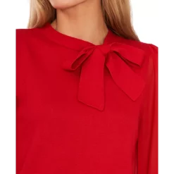 Cheap ✨ CeCe Mixed-Media Bow Sweater Alpine Green ✔️ -CeCe Sales Shop unnamed file 11