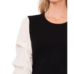 Brand new 😍 CeCe Clip-Dot Sleeve Top Rich Black 🔥