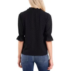 Brand new 😍 CeCe Clip-Dot Sleeve Top Rich Black 🔥 -CeCe Sales Shop unnamed file 169