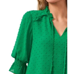 Best deal 🧨 CeCe Split-Neck Clip-Dot Blouse Soft Ecru 🎉 -CeCe Sales Shop unnamed file 170