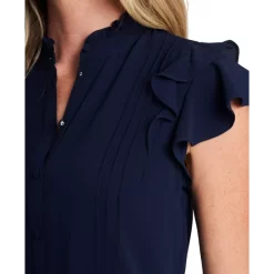 Discount 🔥 CeCe Pintuck Ruffled Blouse Rich Cabernet 🎁 -CeCe Sales Shop unnamed file 178