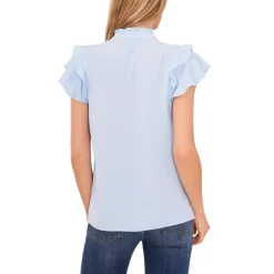 Best deal ✔️ CeCe 👩 Women's Tie-Neck Long Sleeve Button-Up Jacket Rich Black 🤩