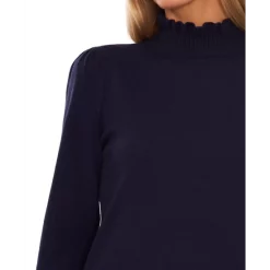 Discount 👍 CeCe 👩 Women's Mock Neck Long Sleeve Sweater Rich Black 🧨 -CeCe Sales Shop unnamed file 2