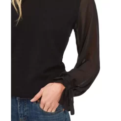 Best deal ๐งจ CeCe Split-Neck Clip-Dot Blouse Soft Ecru ๐