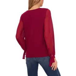 Flash Sale 👏 CeCe 👩 Women's Ruffle Sleeve Welt Pocket Blazer Rich Black 😀