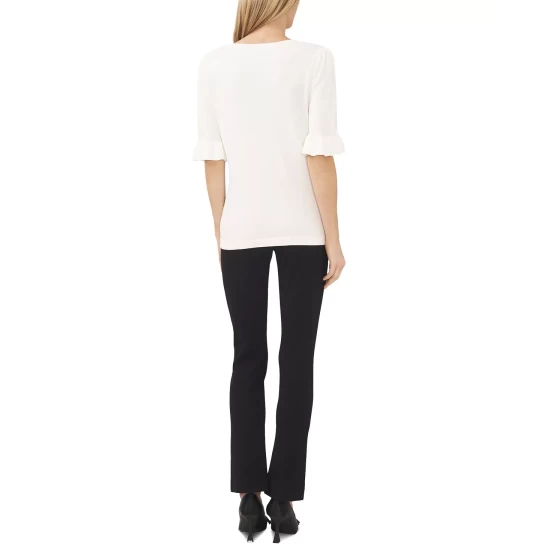 Deals β CeCe π© Women's Cotton Bow Elbow-Sleeve Sweater Antique White π€© 6 Deals β CeCe π© Women's Cotton Bow Elbow-Sleeve Sweater Antique White π€© - Image 6