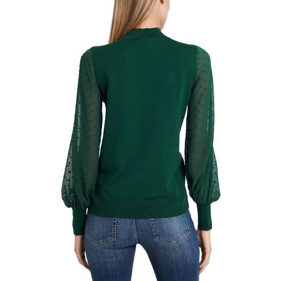 Best Sale ๐ CeCe Mockneck Contrast Sleeve Sweater Antique White ๐คฉ 2 Best Sale ๐ CeCe Mockneck Contrast Sleeve Sweater Antique White ๐คฉ - Image 2