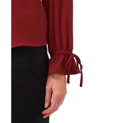 Brand new 🔥 CeCe 👩 Women's Smocked Neck Bottom Flounce Long Sleeve 👗 Dress Deep Merlot 🎁 -CeCe Sales Shop unnamed file 232