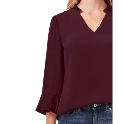 Best Pirce ⭐ CeCe Ruffle-Sleeve Top Rich Cabernet 🔔 -CeCe Sales Shop unnamed file 238