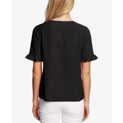 Hot Sale ✔️ CeCe 👩 Women's Short-Length Pocket-Front Tweed Shacket Rich Black 👏