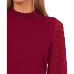 Deals 🧨 CeCe Smocked Mock-Neck 👗 Dress Fireball ✨