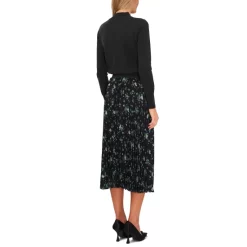 Best Sale 😉 CeCe 👩 Women's Pleated Elastic Waist 👗 Skirt New Ivory 🤩