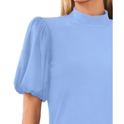 Best reviews of 😉 CeCe 👩 Women's Mock-Neck Short-Balloon-Sleeve Top Rich Black 💯 -CeCe Sales Shop unnamed file 287