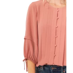 Best Sale 🌟 CeCe Pleated Tie-Sleeve Top Antique Rose 👍 -CeCe Sales Shop unnamed file 334
