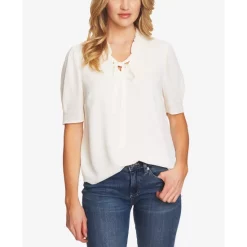 Brand new 😀 CeCe Tie-Neck Peplum Hem Blouse Luminous Red 🎁 -CeCe Sales Shop unnamed file 346