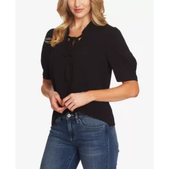 Brand new 😀 CeCe Tie-Neck Peplum Hem Blouse Luminous Red 🎁 -CeCe Sales Shop unnamed file 347