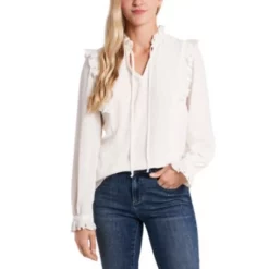 Brand new ✨ CeCe Ruffled Tie-Neck Blouse Lush Green 🔥 -CeCe Sales Shop unnamed file 357