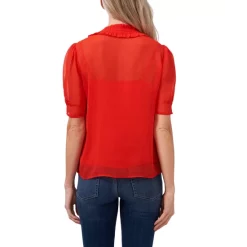 Deals 🌟 CeCe Puffed-Sleeve Ruffled Blouse Santorini Sky 👏 -CeCe Sales Shop unnamed file 361