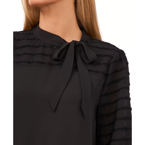 Deals ๐ฅฐ CeCe Cotton Tie-Neck Top Rich Black ๐ 7 Deals ๐ฅฐ CeCe Cotton Tie-Neck Top Rich Black ๐ - Image 7