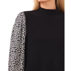 Brand new 😀 CeCe 👩 Women's Rhinestone-Shoulder Puff-Sleeve Sweater Luminous Red 🔔 -CeCe Sales Shop unnamed file 423