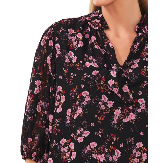 Best deal ⌛ CeCe 👩 Women's Ruffled Tie-Neck Balloon-Sleeve Blouse Pink Whisper 🔔 4 Best deal ⌛ CeCe 👩 Women's Ruffled Tie-Neck Balloon-Sleeve Blouse Pink Whisper 🔔 - Image 4