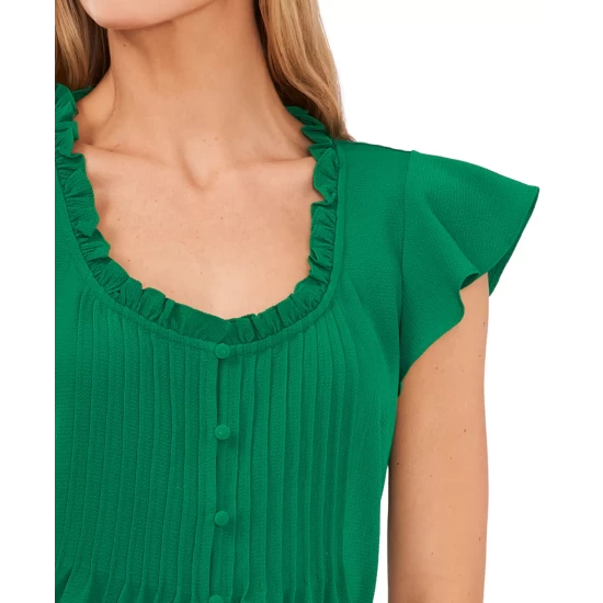 Best Pirce ๐ฏ CeCe ๐ฉ Women's Pintuck Flutter-Sleeve Blouse Poppy Red ๐งจ 4 Best Pirce ๐ฏ CeCe ๐ฉ Women's Pintuck Flutter-Sleeve Blouse Poppy Red ๐งจ - Image 4