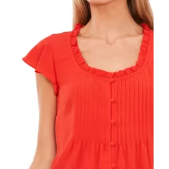 Best Pirce ๐ฏ CeCe ๐ฉ Women's Pintuck Flutter-Sleeve Blouse Poppy Red ๐งจ 10 Best Pirce ๐ฏ CeCe ๐ฉ Women's Pintuck Flutter-Sleeve Blouse Poppy Red ๐งจ -CeCe Sales Shop unnamed file 464