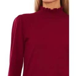 Discount 👍 CeCe 👩 Women's Mock Neck Long Sleeve Sweater Rich Black 🧨 -CeCe Sales Shop unnamed file 5