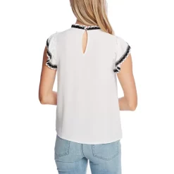 Best deal 😍 CeCe 👩 Women's Clip Jacquard Long-Sleeve Bow Blouse New Ivory 💯