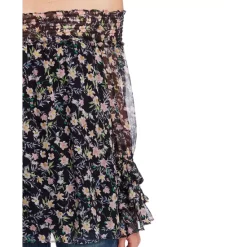 Wholesale 🤩 CeCe 👩 Women's Pintucked Ruffle-Shoulder Blouse Bright Geranium 🧨