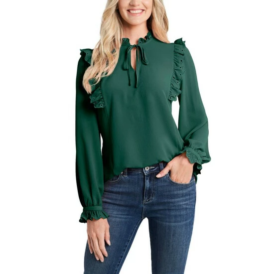 Buy ๐ CeCe Ruffled Tie-Neck Blouse Alpine Green ๐ 1 Buy ๐ CeCe Ruffled Tie-Neck Blouse Alpine Green ๐