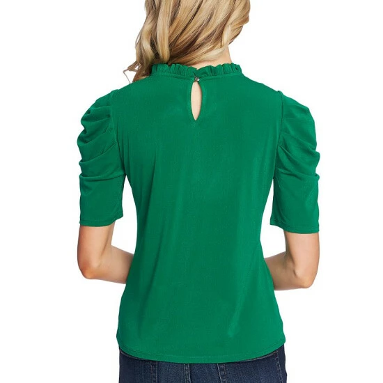 Hot Sale ๐คฉ CeCe Puff-Sleeve Ruffled-Neck Top Lush Green โค๏ธ 2 Hot Sale ๐คฉ CeCe Puff-Sleeve Ruffled-Neck Top Lush Green โค๏ธ - Image 2