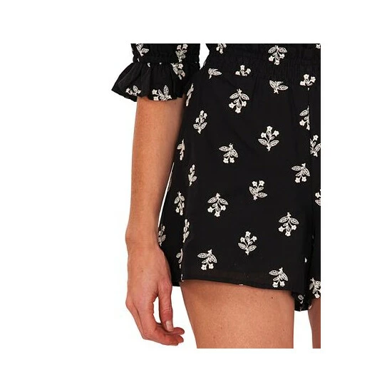 Cheapest ๐ CeCe ๐ฉ Women's Embroidered Smocked Shorts Rich Black ๐ 3 Cheapest ๐ CeCe ๐ฉ Women's Embroidered Smocked Shorts Rich Black ๐ - Image 3
