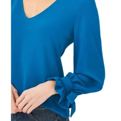 New ⭐ CeCe 👩 Women's Tie-Neck Long-Sleeve Flared-Cuff Sweater 👗 Dress Rich Black 👏 -CeCe Sales Shop unnamed file 65