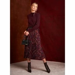 Buy 💯 CeCe 👩 Women's Pleated Elastic Waist 👗 Skirt Spiced Wine 🔔 -CeCe Sales Shop unnamed file 670