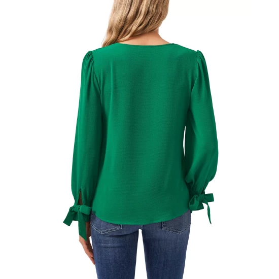 Best deal 🌟 CeCe Tie-Cuff Top Claret Red 🔥 9 Best deal 🌟 CeCe Tie-Cuff Top Claret Red 🔥 - Image 9