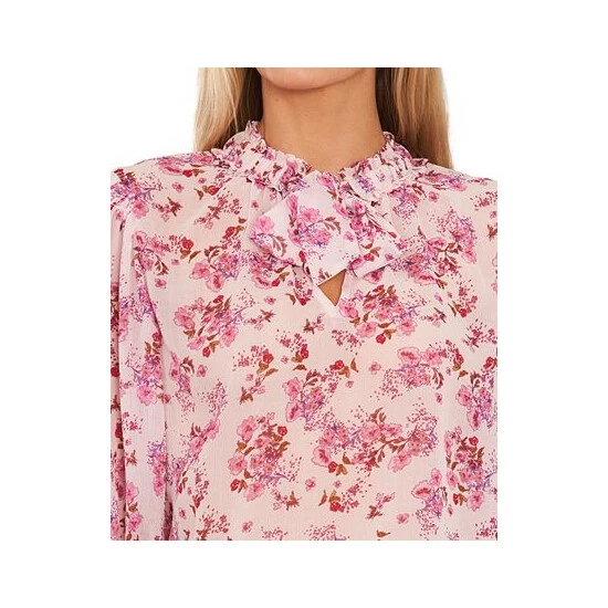 Best deal ⌛ CeCe 👩 Women's Ruffled Tie-Neck Balloon-Sleeve Blouse Pink Whisper 🔔 3 Best deal ⌛ CeCe 👩 Women's Ruffled Tie-Neck Balloon-Sleeve Blouse Pink Whisper 🔔 - Image 3