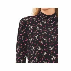 Discount ✔️ CeCe 👩 Women's Long Sleeve Floral Mock Neck Top Rich Black ⌛ -CeCe Sales Shop unnamed file 720