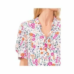 Best Sale 🧨 CeCe 👩 Women's Floral-Print Tie-Neck Puff-Sleeve Top New Ivory 🧨 -CeCe Sales Shop unnamed file 728