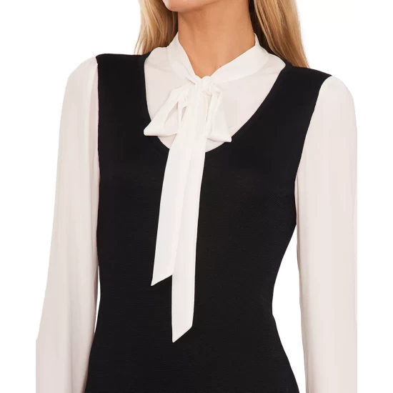 Brand new ๐ CeCe ๐ฉ Women's Contrast-Trimmed Flutter-Sleeve Blouse Rich Black ๐ 2 Brand new ๐ CeCe ๐ฉ Women's Contrast-Trimmed Flutter-Sleeve Blouse Rich Black ๐ - Image 2