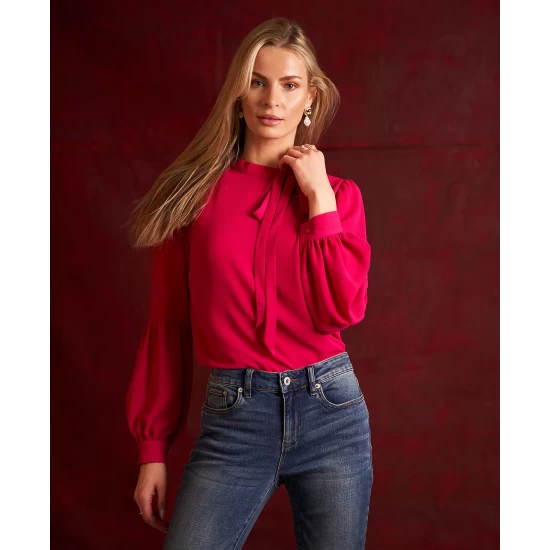 Best Pirce ๐ CeCe Solid Tie-Neck Puff-Sleeve Blouse Night Horizon ๐ฅฐ 7 Best Pirce ๐ CeCe Solid Tie-Neck Puff-Sleeve Blouse Night Horizon ๐ฅฐ - Image 7