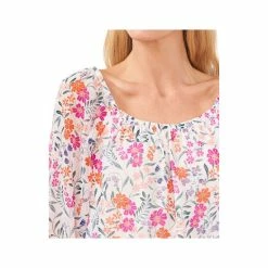 Brand new 🌟 CeCe 👩 Women's Floral-Print Blouson-Sleeve Top Rich Black 😀 -CeCe Sales Shop unnamed file 746