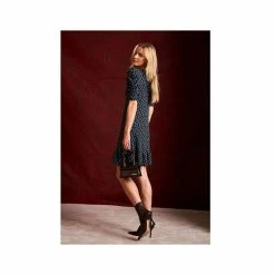 Best Sale 🥰 CeCe 👩 Women's Puffed Sleeve Printed Knit 👗 Dress Forest Shadow 🧨 -CeCe Sales Shop unnamed file 754