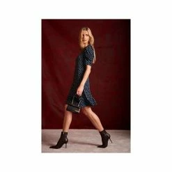 Best Sale 🥰 CeCe 👩 Women's Puffed Sleeve Printed Knit 👗 Dress Forest Shadow 🧨 -CeCe Sales Shop unnamed file 755