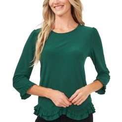 Flash Sale ๐ CeCe Ruffle-Hem Top Luminous Red ๐ฅ