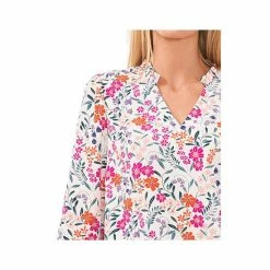 Cheap ⌛ CeCe 👩 Women's Floral-Print Bell-Sleeve Top New Ivory ⭐ -CeCe Sales Shop unnamed file 786