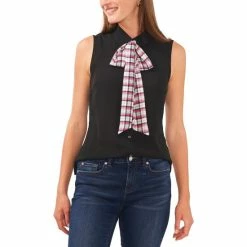 Best reviews of 😍 CeCe 👩 Women's Plaid Bow Blouse Rich Black ✔️