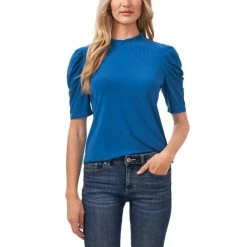 Brand new 😍 CeCe Puff-Sleeve Ruffled-Neck Top Sapphire Sky 🌟