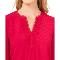 Best reviews of 🎉 CeCe Long-Sleeve Clip-Dot Top Bright Geranium ✨ -CeCe Sales Shop unnamed file 85